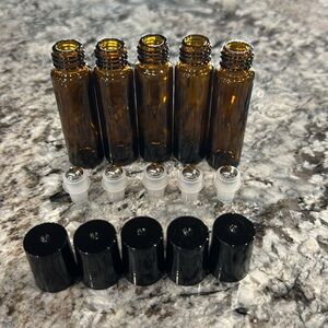 Small Amber Glass Roller Ball Bottles
